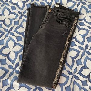 Zara Snakeskin Stripe Black Jeans